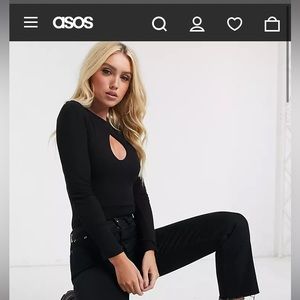 Missguided ribbed keyhole bodysuit